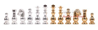 CHESS PIECES MADE IN GOLD-SILVER PLATED SOLID BRASS online